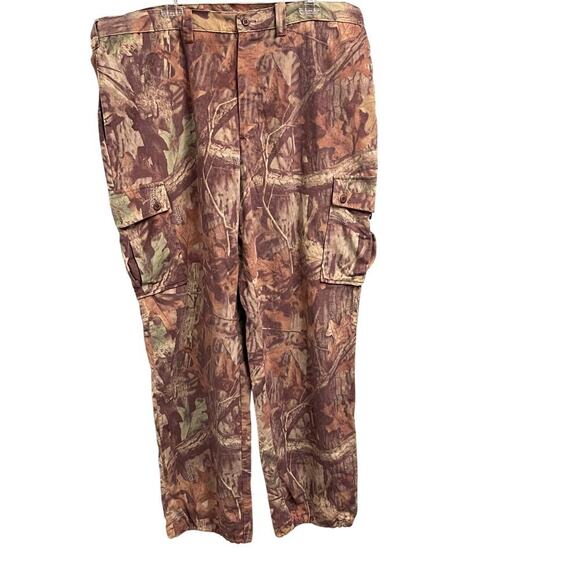 Vintage Woolrich Saddle Cloth Camo Pants Sz XL Cargo Pockets Camouflage Hunting - Picture 1 of 5